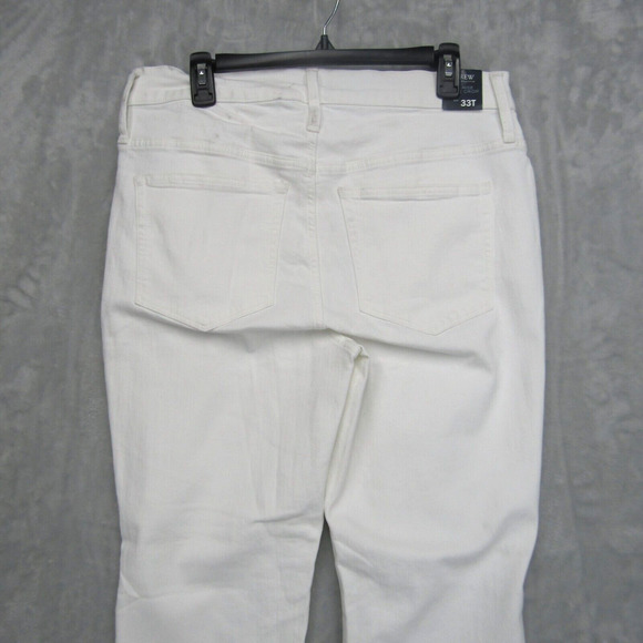 J. Crew Mid Rise Flare Crop Jeans White Stretch Button Fly Size 33 T Waist - Picture 5 of 11